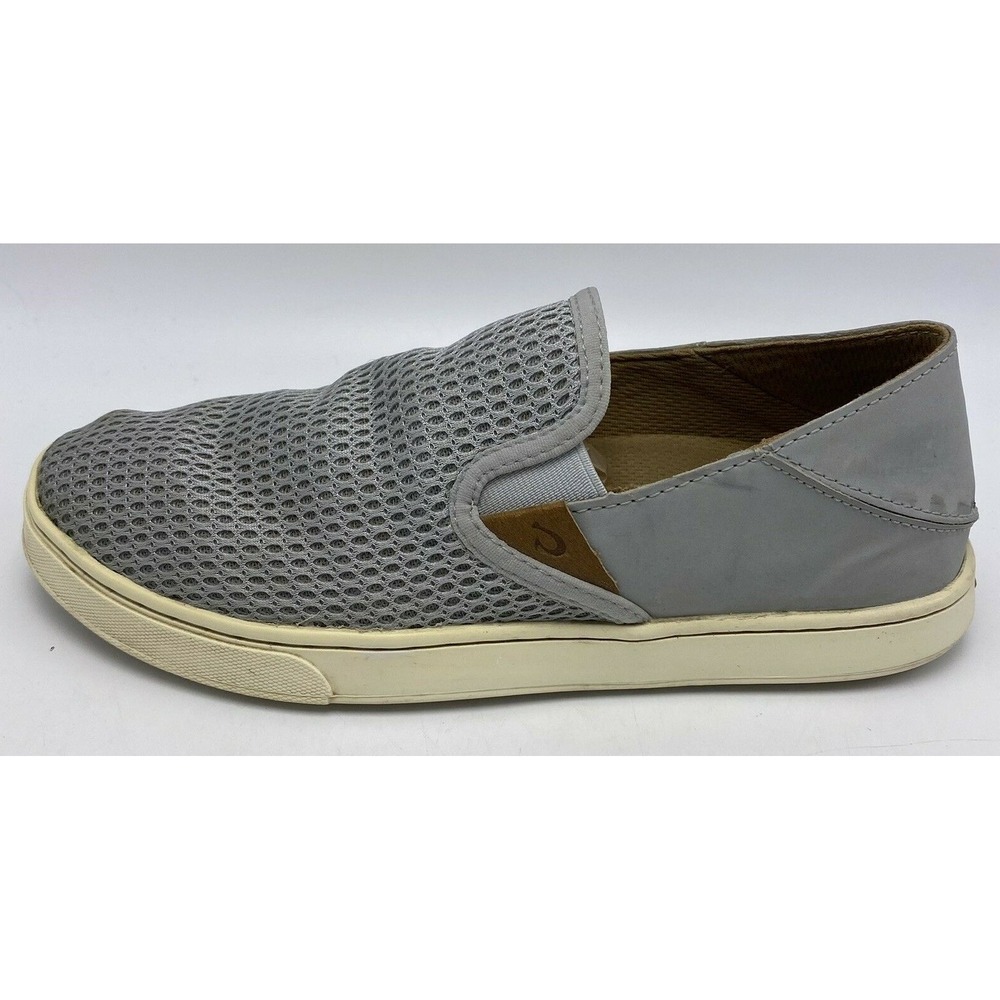 OluKai Sneakers Womens 7.5 Pehuea Slip On Gray Mesh Shoes Casual 20271 EU 37.5